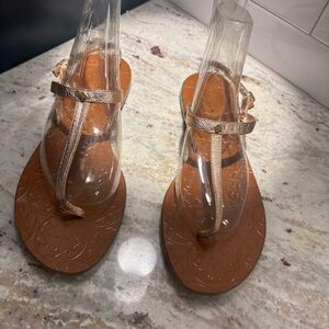 Kate Spade ♠️ Rose Gold Rubber Jelly Sole Flat Sandals 10